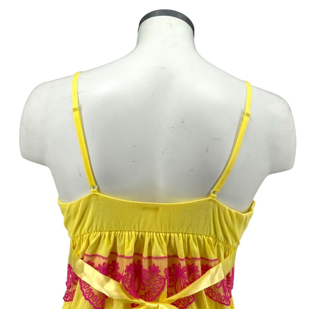 NEW SAMPLE Victoria’s Secret Eyelet Lace Tiered Yellow Sunshine Babydoll Small - Picture 6 of 10